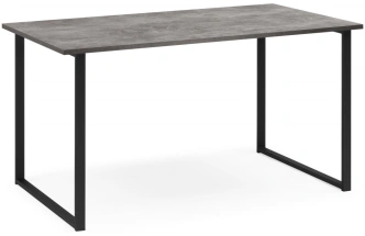 Обеденный стол Лиман, 140 х 80, бетон светлый / черный матовый