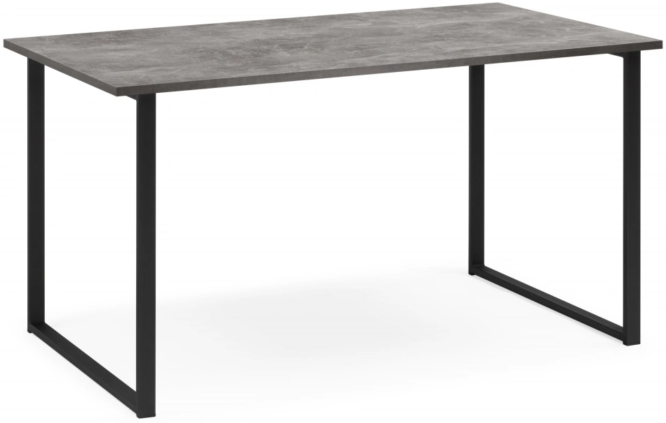 Обеденный стол Лиман, 140 х 80, бетон светлый / черный матовый