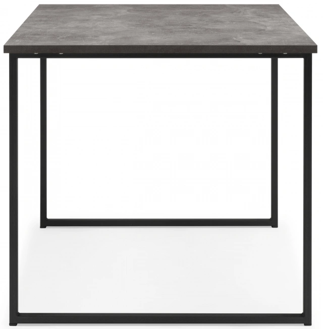 Обеденный стол Лиман, 140 х 80, бетон светлый / черный матовый