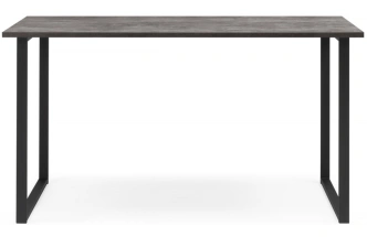 Обеденный стол Лиман, 140 х 80, бетон светлый / черный матовый