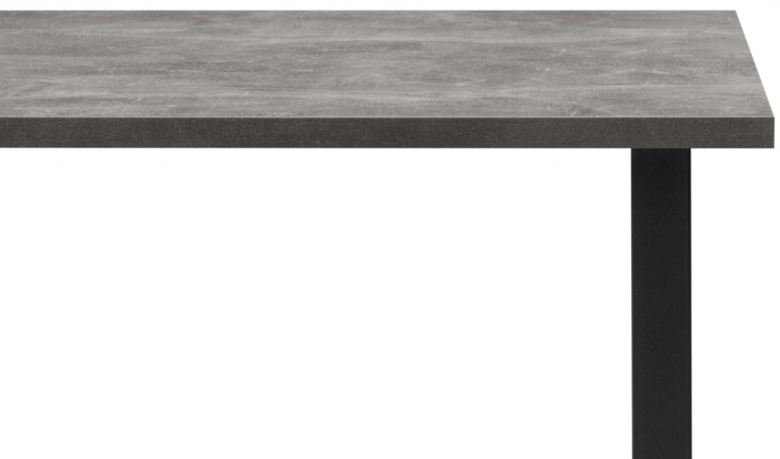 Обеденный стол Лиман, 140 х 80, бетон светлый / черный матовый
