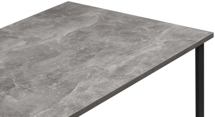Обеденный стол Лиман, 140 х 80, бетон светлый / черный матовый