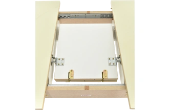 Кухонный стол Ривьера, молочный, стекло СВ, каркас хром