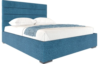Кровать Гранда 140, мягкая, полутораспальная, аура голубой