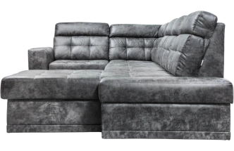 Диван угловой Мартин, ткань Маборо 14 (темно-серый), декор Венге, Нить белая