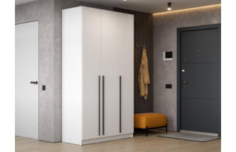 Шкаф трехдверный Бирма, распашной для одежды, белое дерево