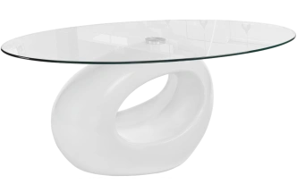 Журнальный стол Orfeo, стекло, прозрачный, каркас белый