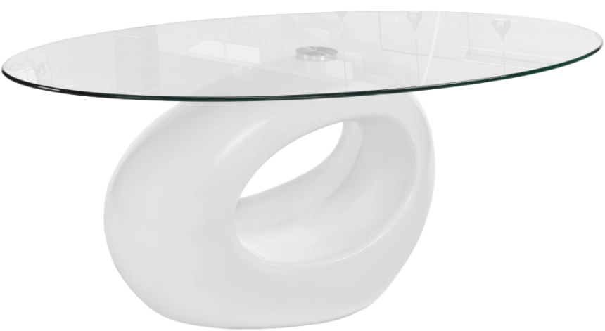 Журнальный стол Orfeo, стекло, прозрачный, каркас белый