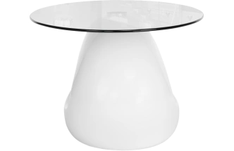 Журнальный стол Orfeo, стекло, прозрачный, каркас белый