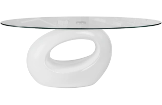 Журнальный стол Orfeo, стекло, прозрачный, каркас белый