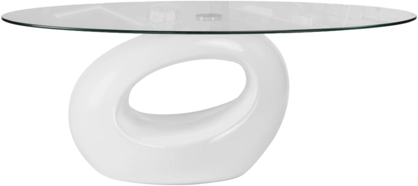Журнальный стол Orfeo, стекло, прозрачный, каркас белый