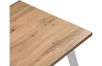 Кухонный стол Тринити Лофт, 140x80, ЛДСП, дуб вотан, каркас белый матовый