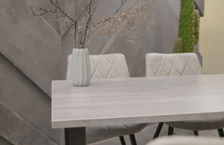 Кухонный стол Тринити Лофт, 120x60, ЛДСП, бетон, каркас матовый черный