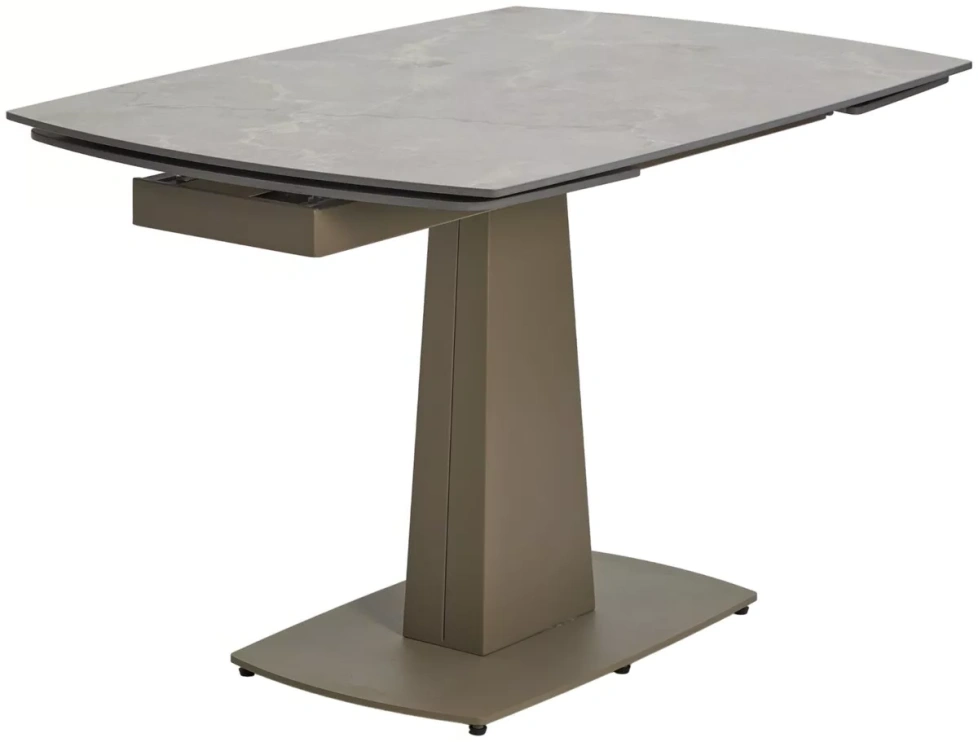 Обеденный раздвижной стол Balde 140, Matt Latte Stone Solid Ceramic, Taupe