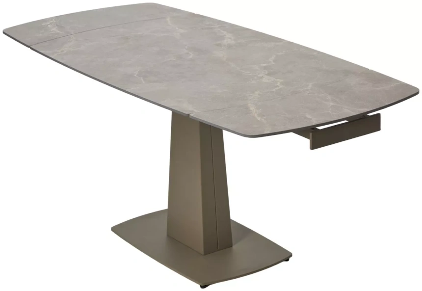 Обеденный раздвижной стол Balde 140, Matt Latte Stone Solid Ceramic, Taupe