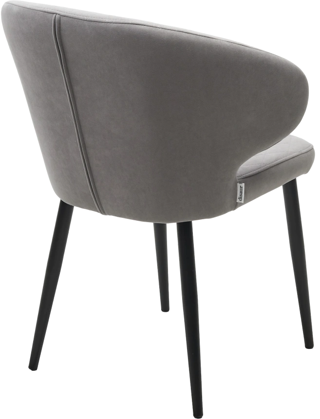 Стул Хилтон, мягкий, B22 серый, велюр, черный каркас