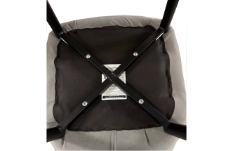 Стул Хилтон, мягкий, B22 серый, велюр, черный каркас