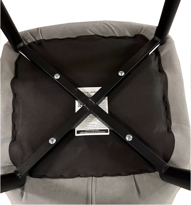 Стул Хилтон, мягкий, B22 серый, велюр, черный каркас