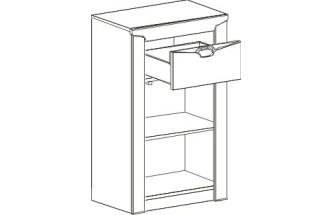 Тумба для обуви Соренто, с дверцей и ящиком, дуб стирлинг