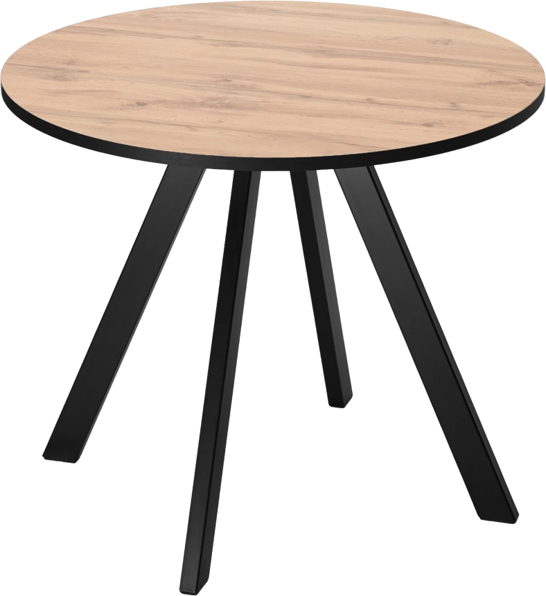 Кухонный стол Монтен 90, нераздвижной Дуб Вотан, Черный