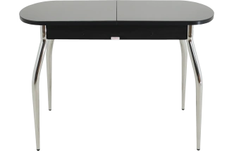 Кухонный стол Ривьера, черный, стекло СВ, каркас хром