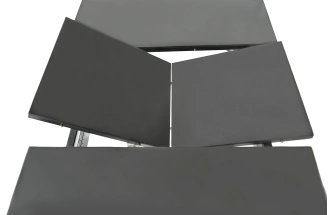 Кухонный стол Ривьера, черный, стекло СВ, каркас хром