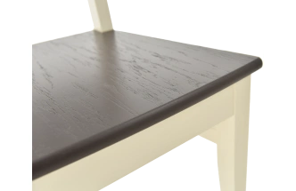 Стул Кристиан, деревянный, жесткий, комби 3, слоновая кость, орех темный, каркас слоновая кость