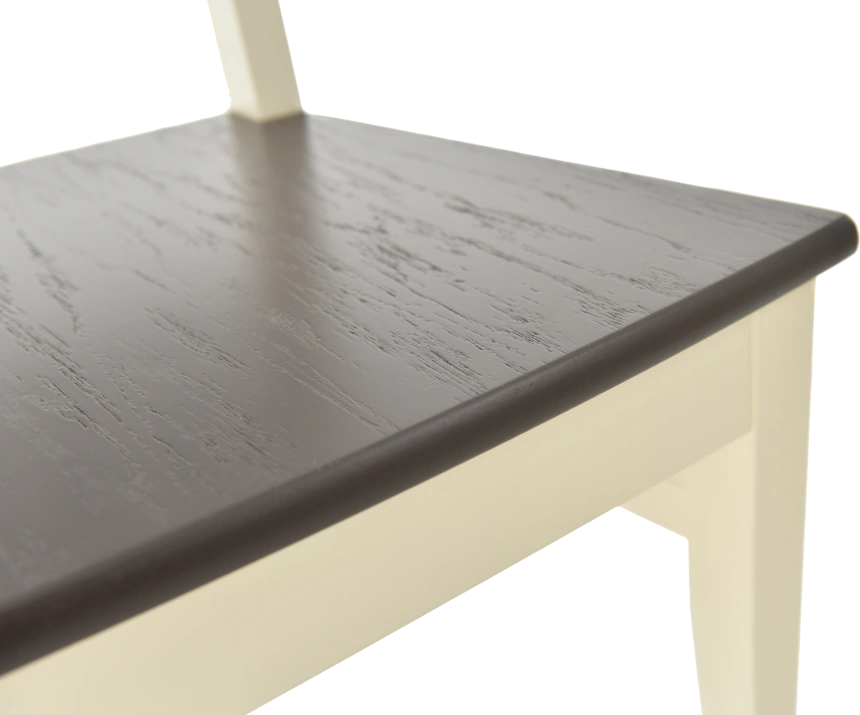 Стул Кристиан, деревянный, жесткий, комби 3, слоновая кость, орех темный, каркас слоновая кость