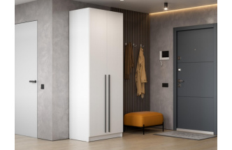 Шкаф двухдверный Бирма, распашной для одежды, белое дерево 