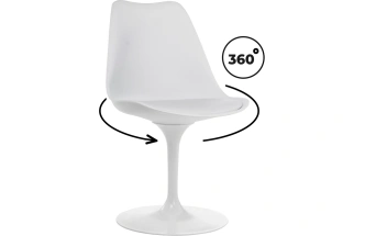Стул поворотный Tulip, на одной ножке, белый