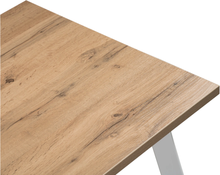 Кухонный стол Тринити Лофт, 120x60, ЛДСП, дуб вотан, каркас матовый белый