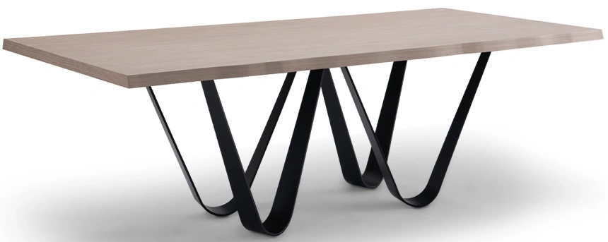 Обеденный стол 58DB-23186, МДФ, светло-коричневый / черный  