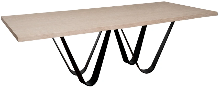 Обеденный стол 58DB-23186, МДФ, светло-коричневый / черный  