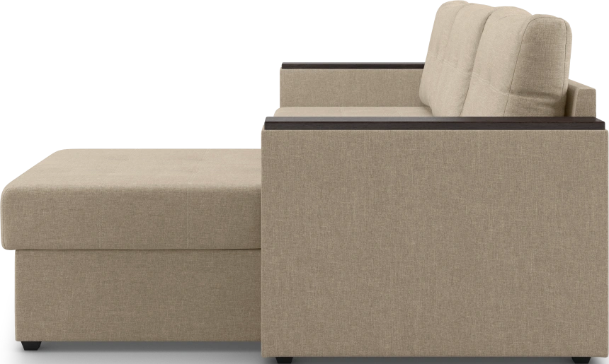 Диван угловой, Атлантик, модель 111, Savana Camel (бежевый) / венге