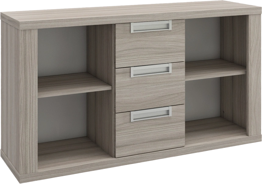 Комод Честерфилд, с полками и тремя ящиками, Шорвуд