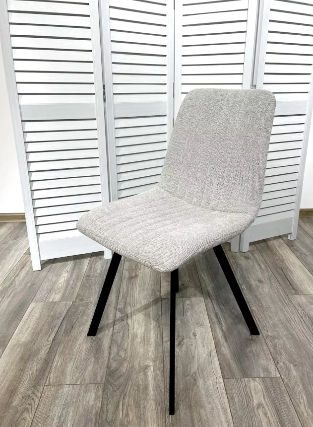 Стул Elvis, мягкий, WZ2042-19 галечный серый фактурный велюр, черный каркас