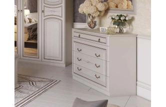 Спальный гарнитур ,Николь, композиция #1, ясень жемчужный / ваниль