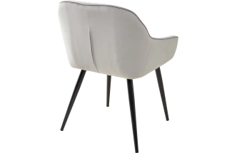 Стул Breeze, мягкий Bluvel-03 Light Grey, велюр, черный каркас