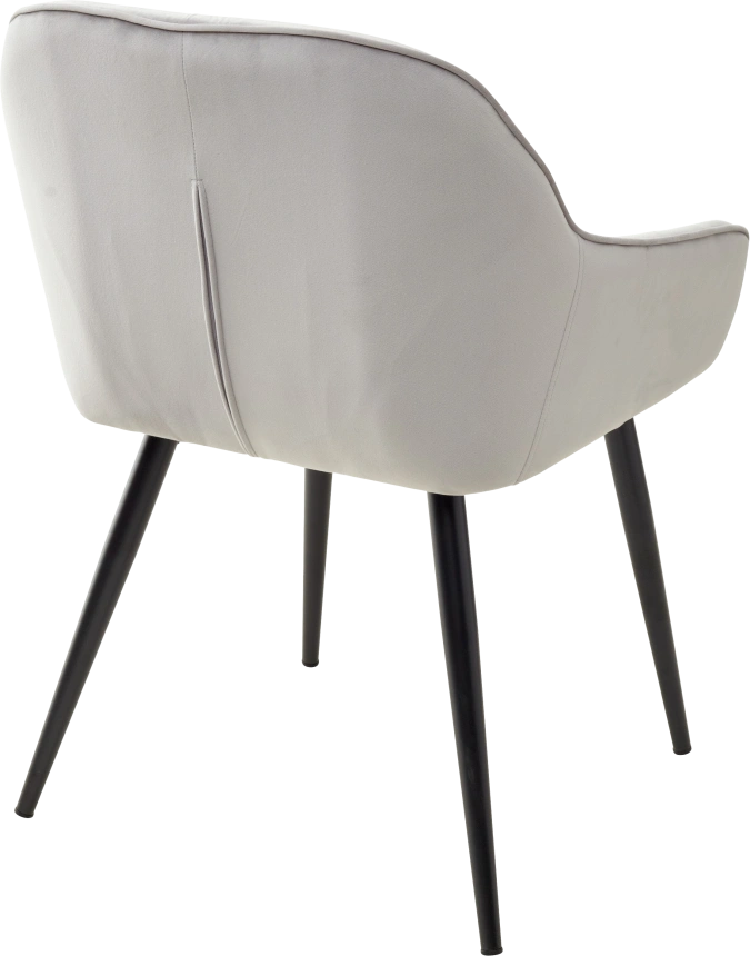 Стул Breeze, мягкий Bluvel-03 Light Grey, велюр, черный каркас