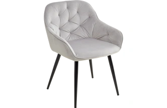 Стул Breeze, мягкий Bluvel-03 Light Grey, велюр, черный каркас