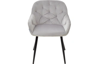 Стул Breeze, мягкий Bluvel-03 Light Grey, велюр, черный каркас