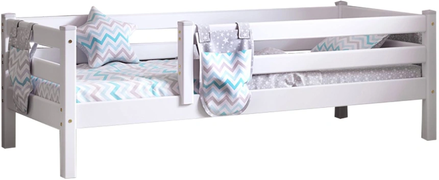 Кровать детская Соня-3, с защитой по периметру, белый