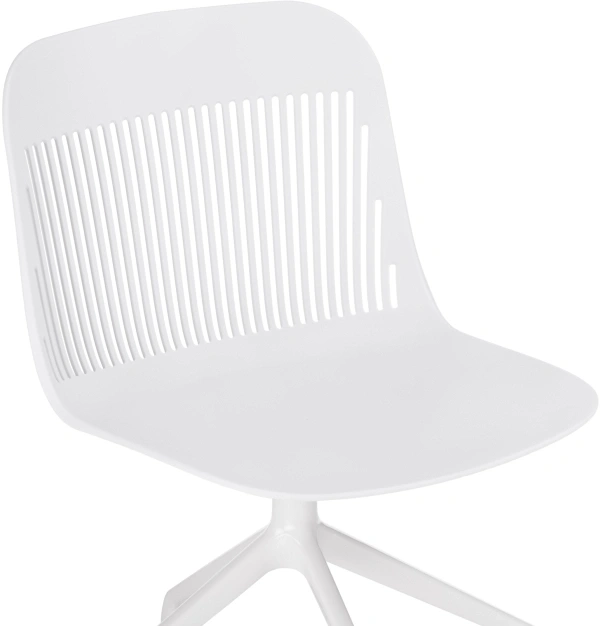 Офисный стул Philip, на колесиках, пластик / металл белый
