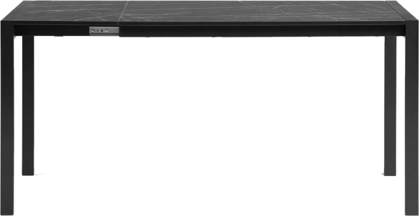 Кухонный стол раздвижной Центавр 120(160)x75, ЛДСП, файерстоун, каркас черный матовый