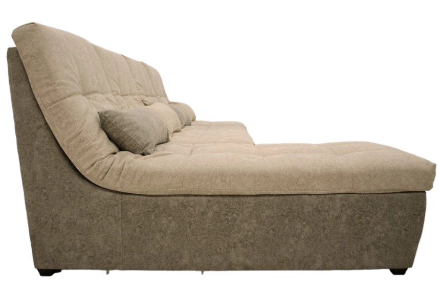 Диван угловой София 2 с задней тканью, Такома 02 (крем), Такома 12 (светло-серый)