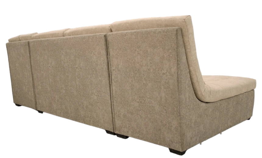 Диван угловой София 2 с задней тканью, Такома 02 (крем), Такома 12 (светло-серый)