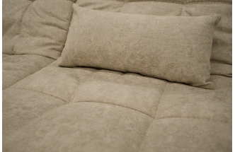 Диван угловой София 2 с задней тканью, Такома 02 (крем), Такома 12 (светло-серый)