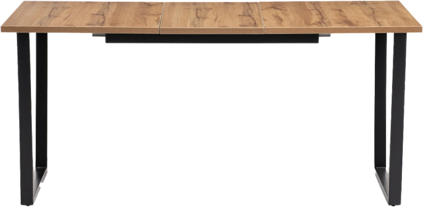 Кухонный стол раздвижной Лота Лофт, 120(160)x75, ЛДСП, дуб вотан, каркас черный матовый