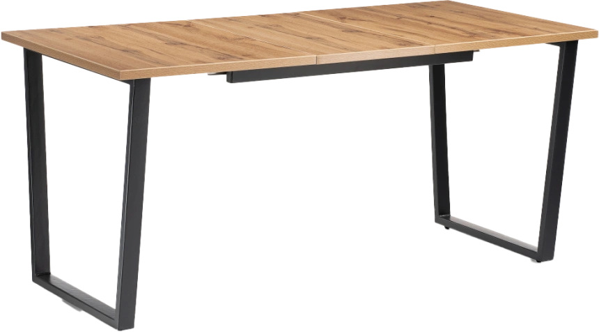 Кухонный стол раздвижной Лота Лофт, 120(160)x75, ЛДСП, дуб вотан, каркас черный матовый