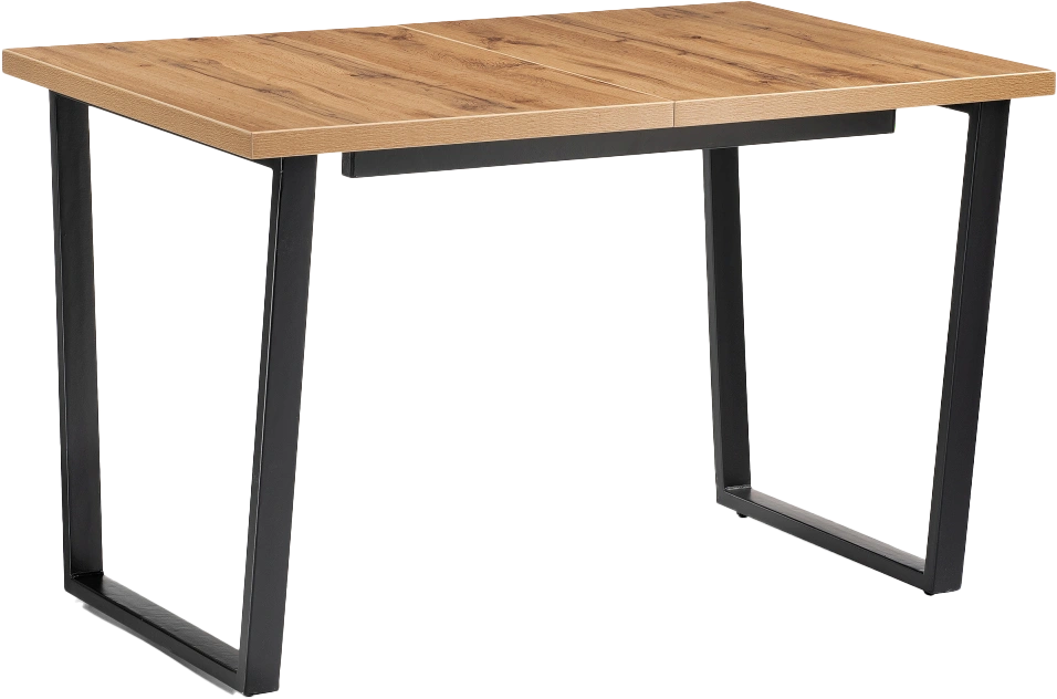 Кухонный стол раздвижной Лота Лофт, 120(160)x75, ЛДСП, дуб вотан, каркас черный матовый